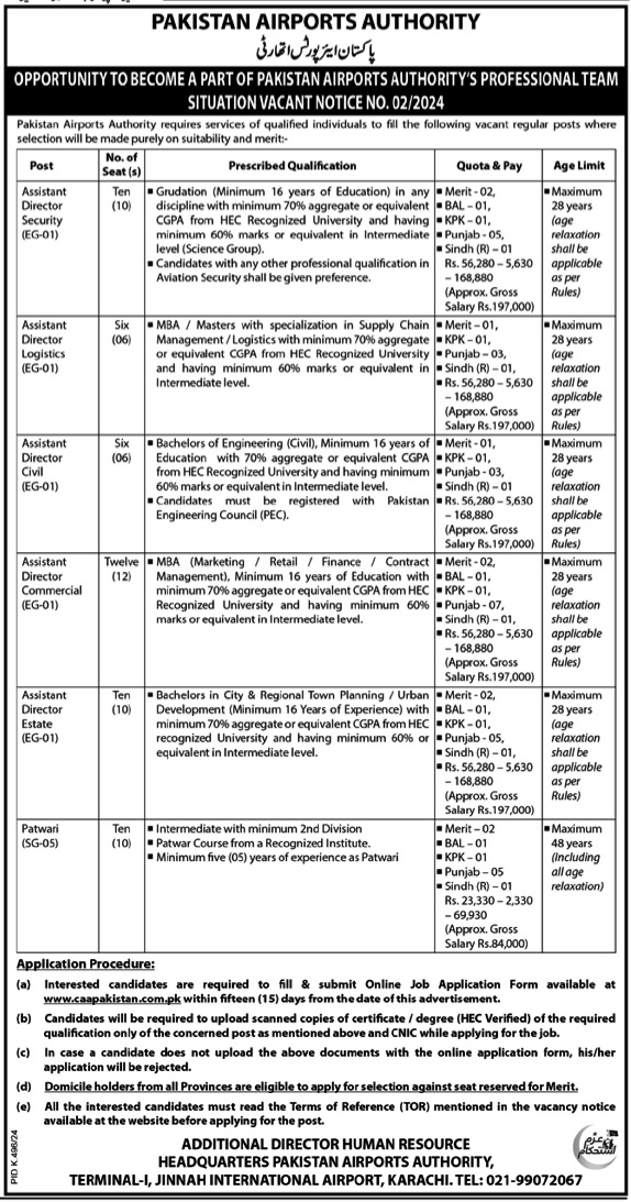 PAA recruitment ( August 2024) : 142 Open Jobs/ Online application