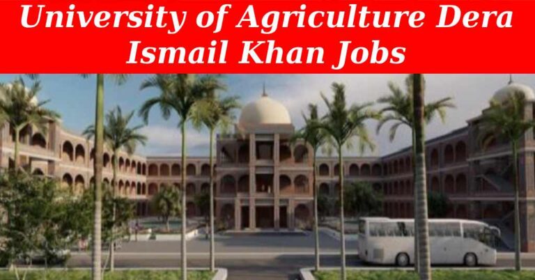 University of Agriculture DI Khan Recruitment ( August 2024) : Open Jobs/Online application